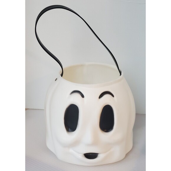 Vintage Empire Blow Mold Halloween Candy Bucket Pail Ghost Plastic #024633 USA - Picture 1 of 7